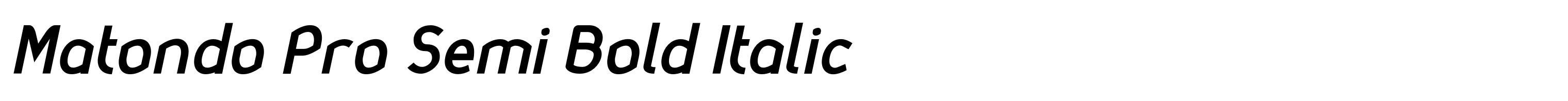 Matondo Pro Semi Bold Italic
